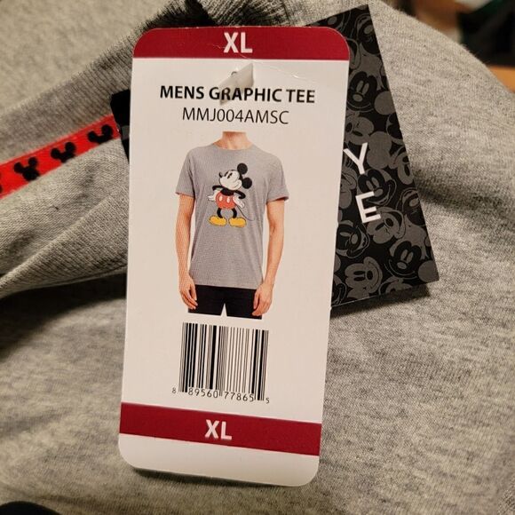 Disney Men's Mickey Mouse Graphic T Shirt Size Gray Short Sleeve Unisex NWT - Picture 3 of 4